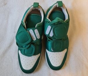 Men's Green and White Velcro Sneakers